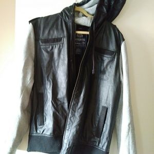 American Eagle Leather and cotton jacket